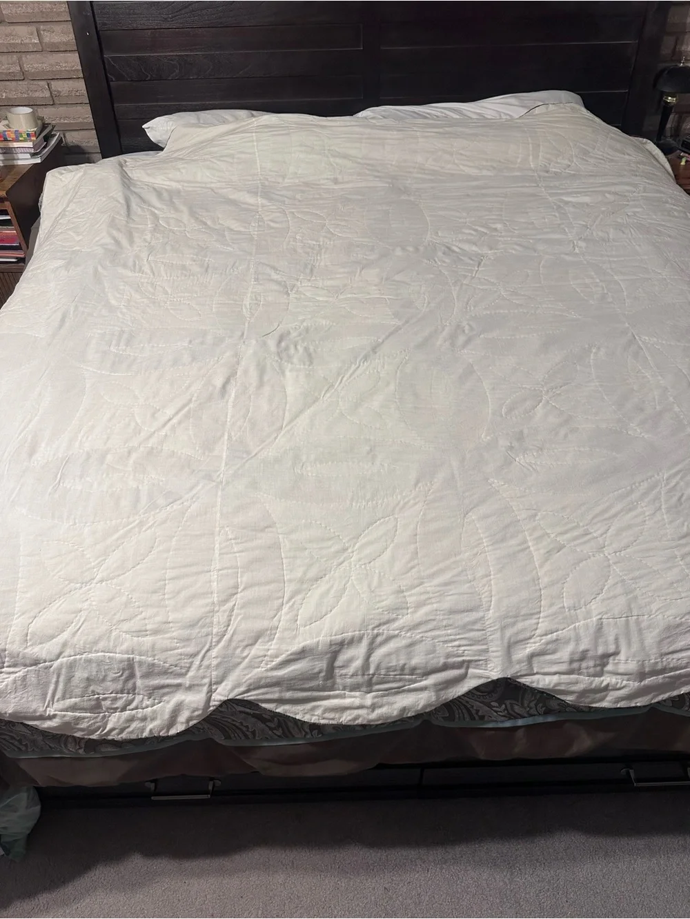 Vintage double wedding ring king size quilt